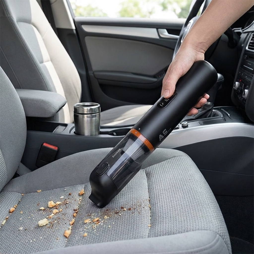 Baseus A5 Air Cordless Car Vacuum Cleaner - lifestyle in everyday car interior