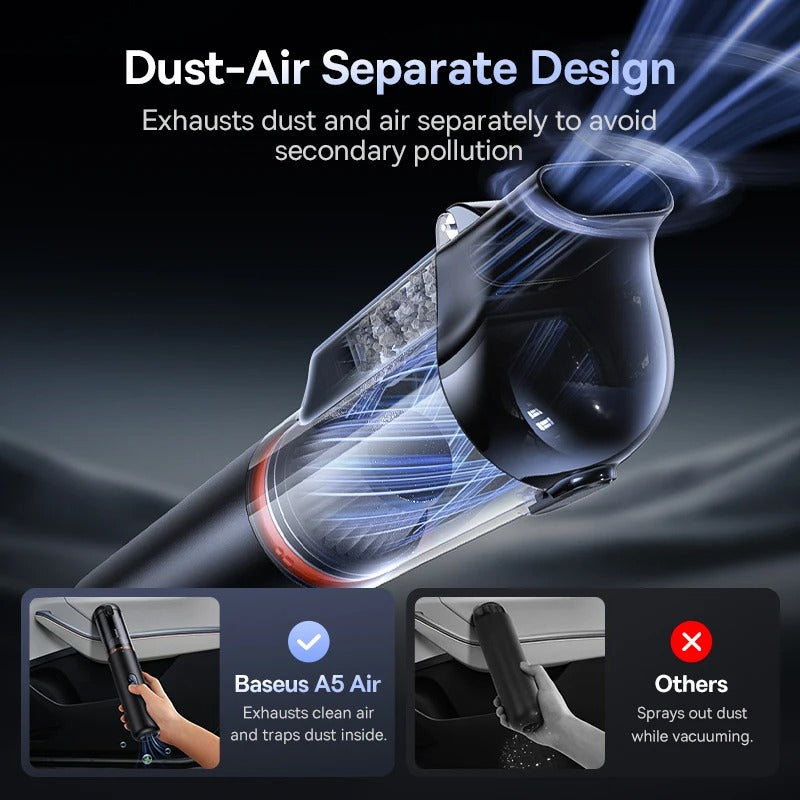 Baseus A5 Air Cordless Car Vacuum Cleaner | 12000PA Strong Suction | Handheld